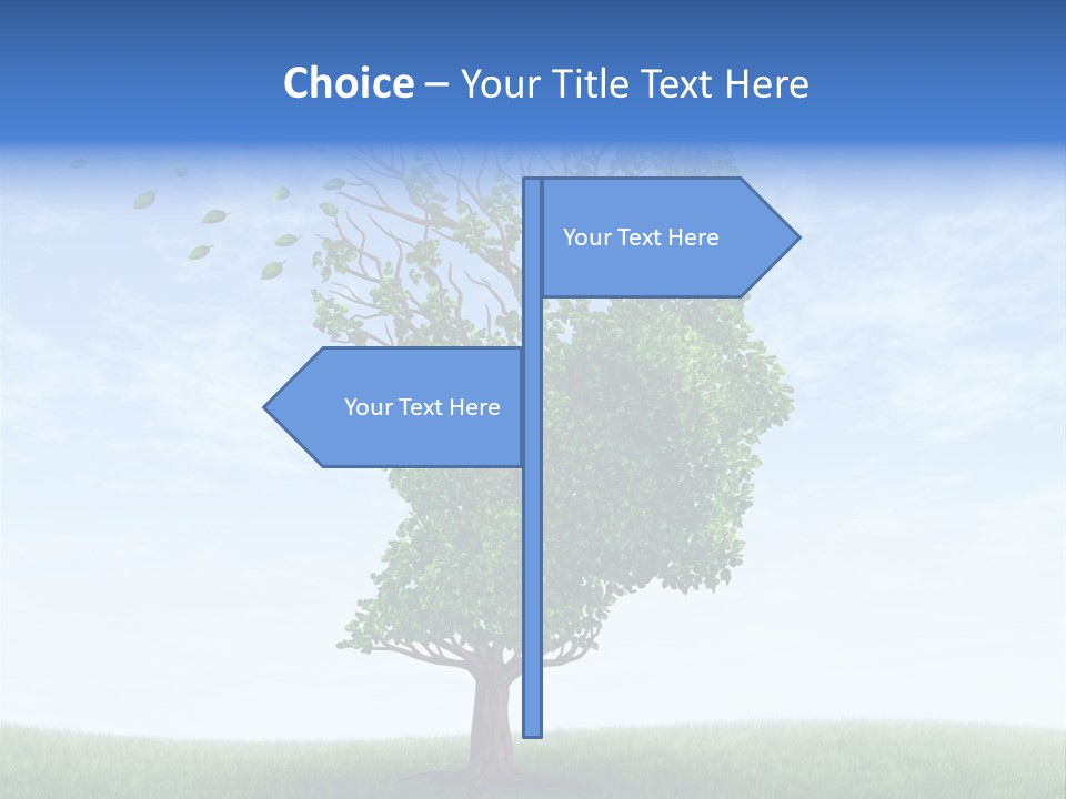 Leaf Depression Losing Brain Function PowerPoint Template