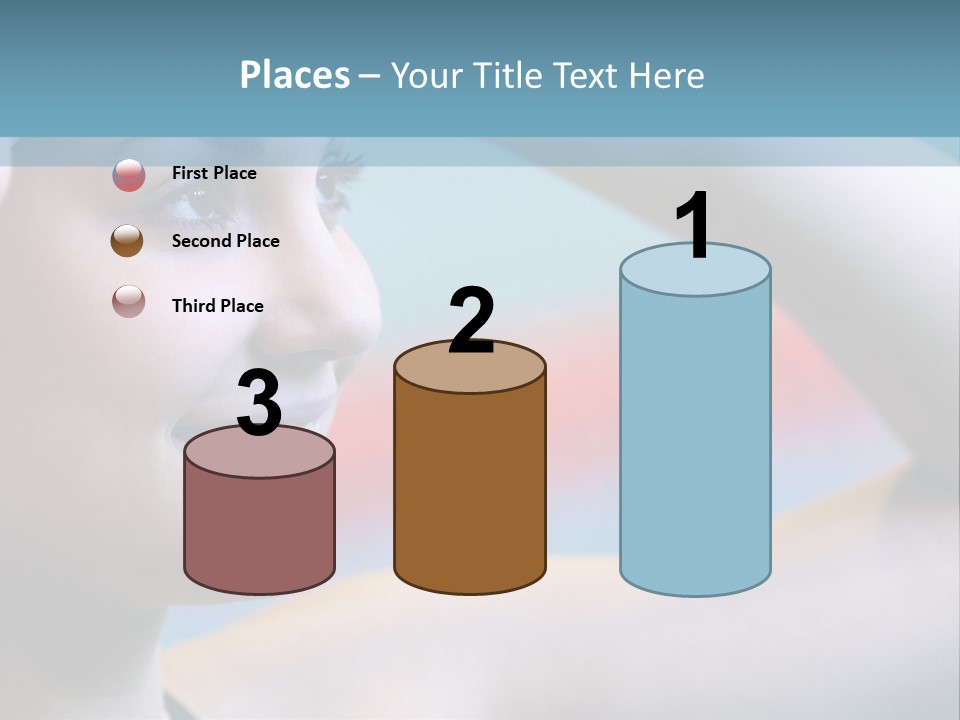 A Woman In A Swimming Cap Is Holding Her Head PowerPoint Template