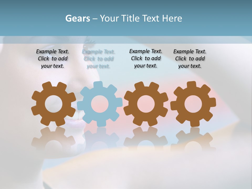 A Woman In A Swimming Cap Is Holding Her Head PowerPoint Template