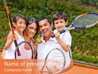 Hold Tennis Person PowerPoint Template