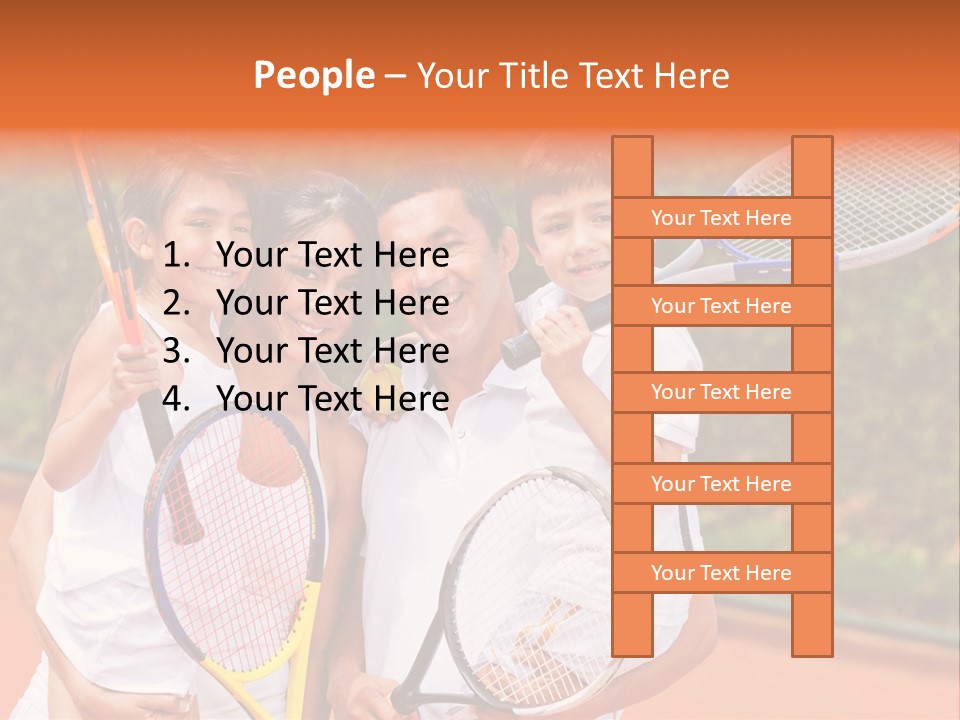 Hold Tennis Person PowerPoint Template