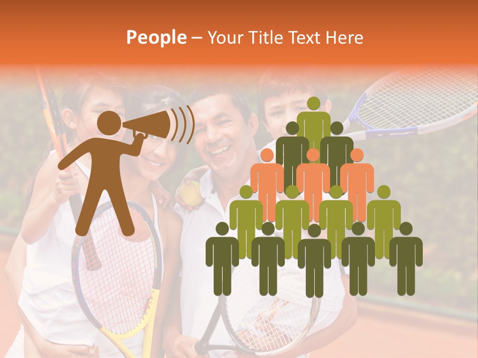 Hold Tennis Person PowerPoint Template