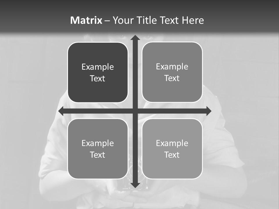 A Black And White Photo Of A Woman Holding A Camera PowerPoint Template