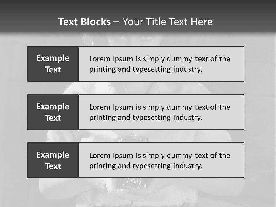 A Black And White Photo Of A Woman Holding A Camera PowerPoint Template
