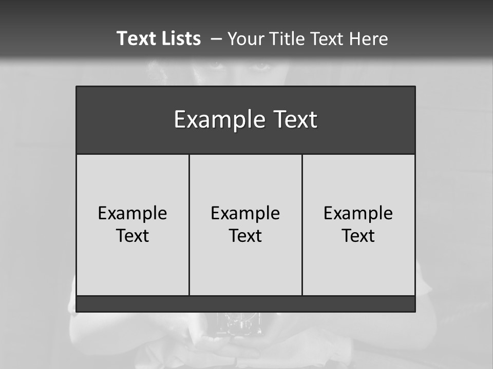 A Black And White Photo Of A Woman Holding A Camera PowerPoint Template