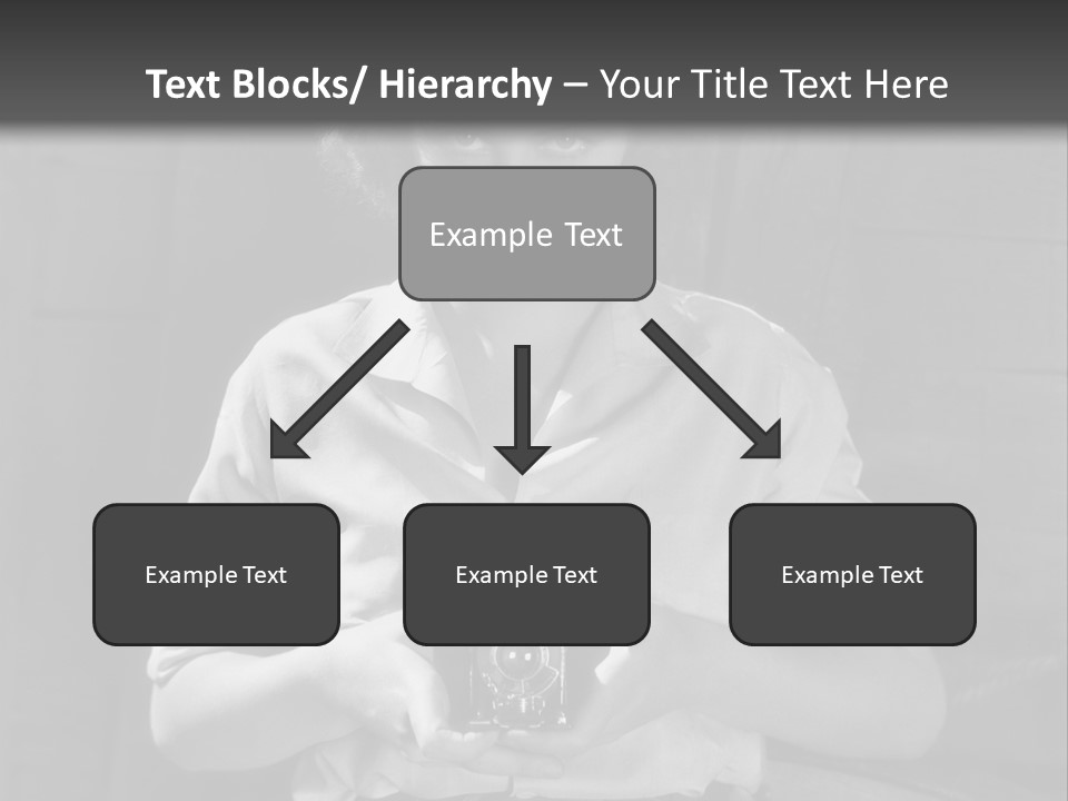 A Black And White Photo Of A Woman Holding A Camera PowerPoint Template