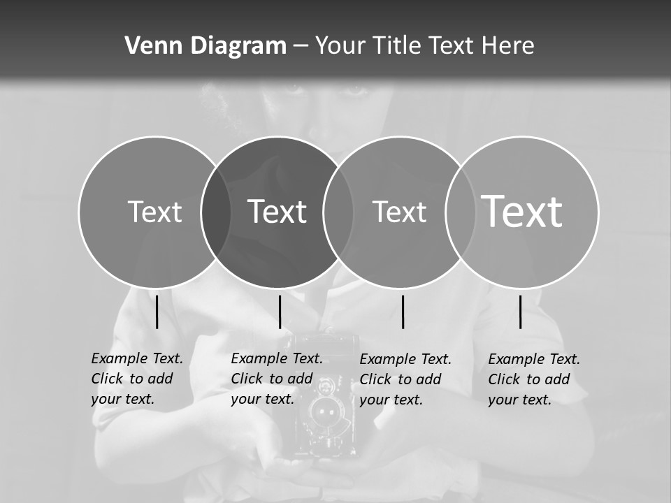 A Black And White Photo Of A Woman Holding A Camera PowerPoint Template