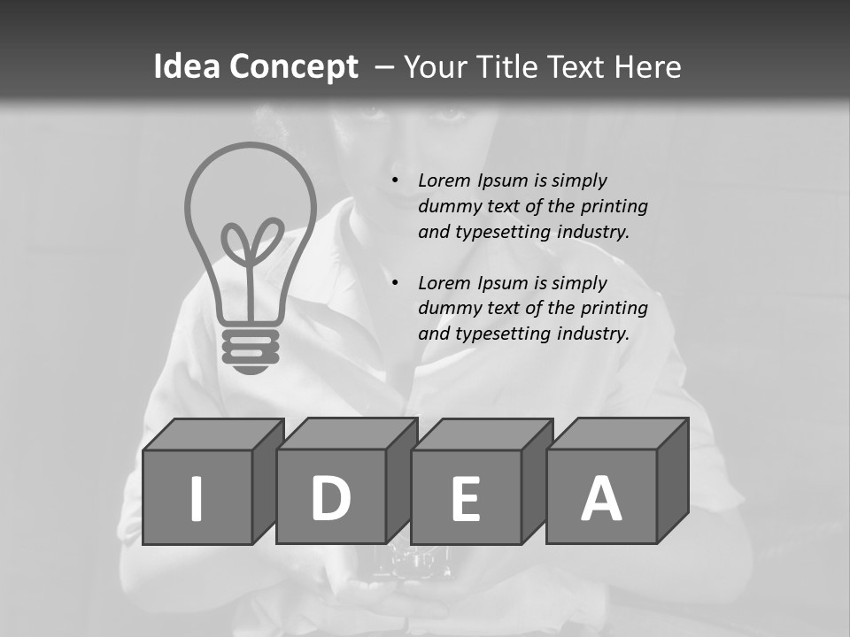 A Black And White Photo Of A Woman Holding A Camera PowerPoint Template