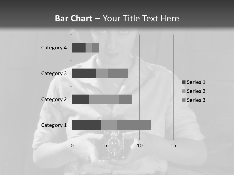 A Black And White Photo Of A Woman Holding A Camera PowerPoint Template