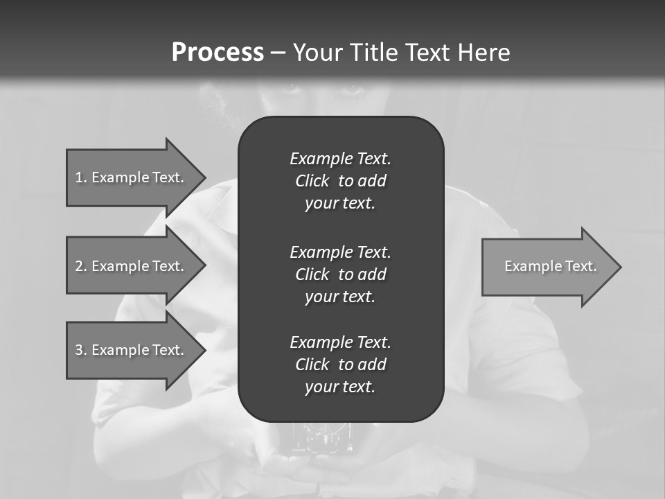 A Black And White Photo Of A Woman Holding A Camera PowerPoint Template