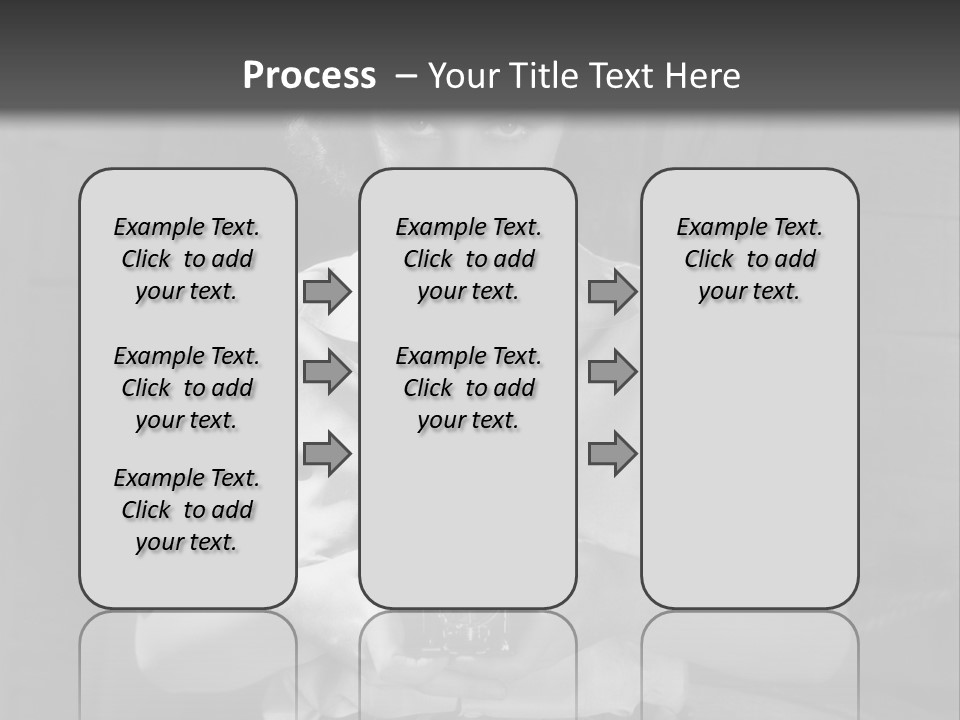 A Black And White Photo Of A Woman Holding A Camera PowerPoint Template