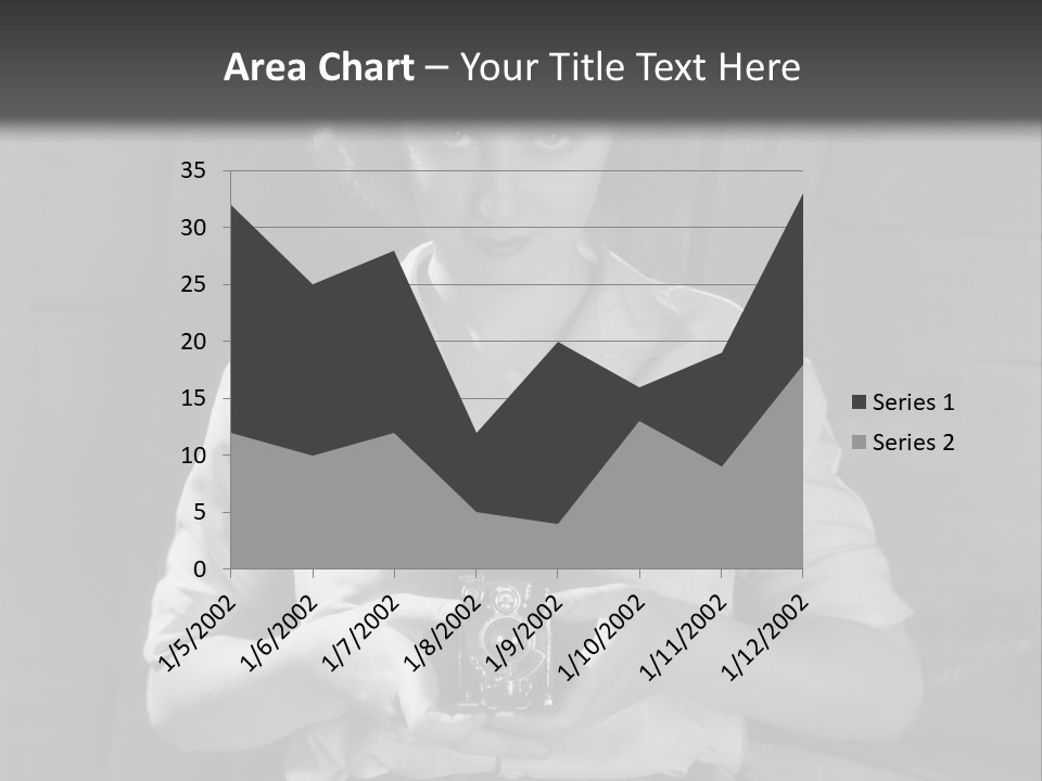 A Black And White Photo Of A Woman Holding A Camera PowerPoint Template