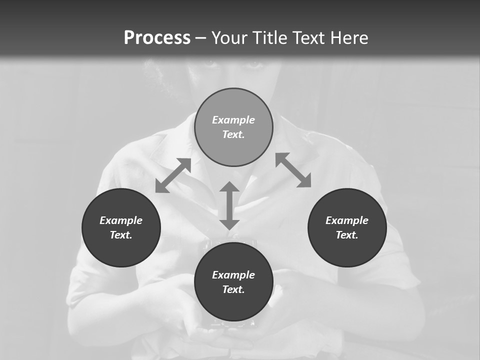 A Black And White Photo Of A Woman Holding A Camera PowerPoint Template