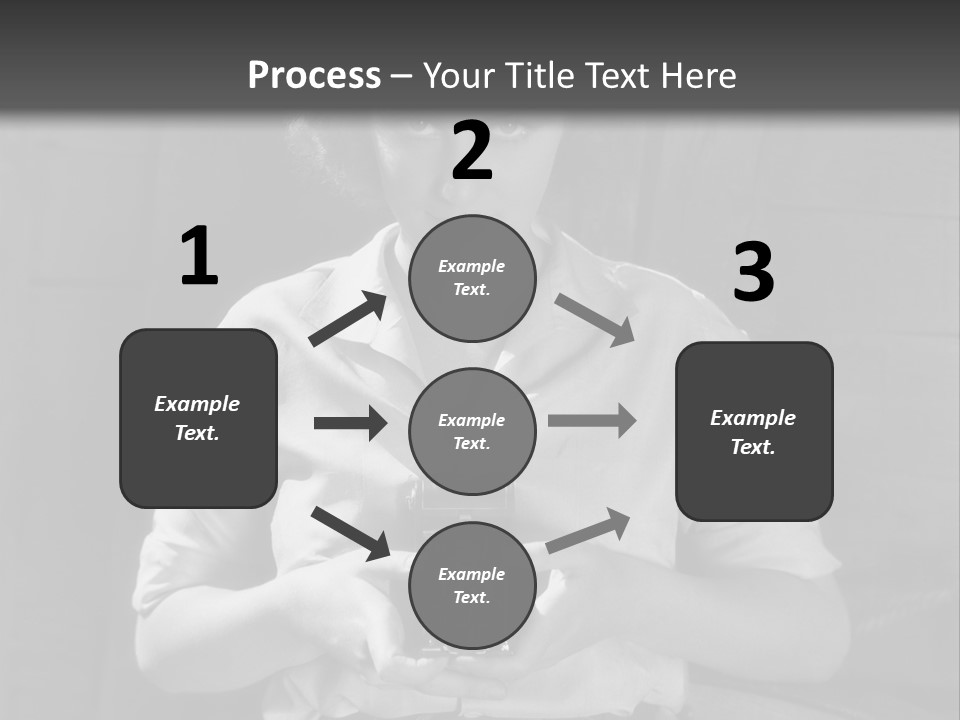 A Black And White Photo Of A Woman Holding A Camera PowerPoint Template