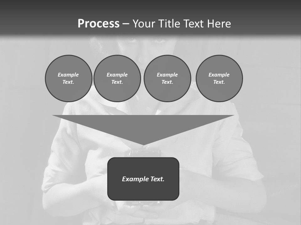 A Black And White Photo Of A Woman Holding A Camera PowerPoint Template