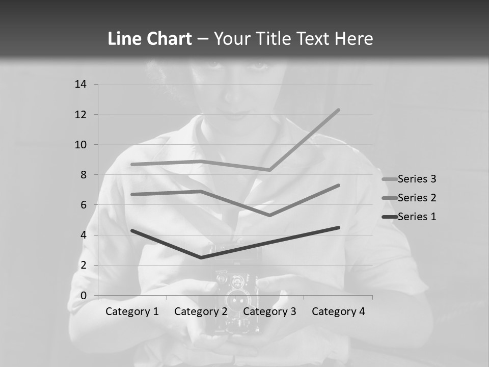 A Black And White Photo Of A Woman Holding A Camera PowerPoint Template