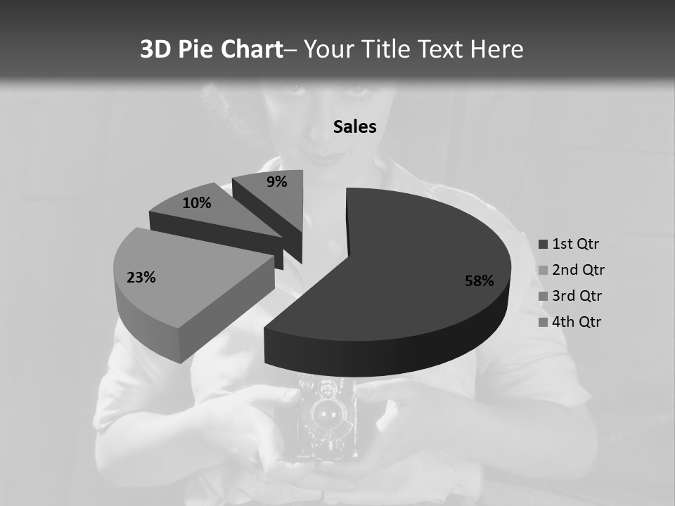 A Black And White Photo Of A Woman Holding A Camera PowerPoint Template