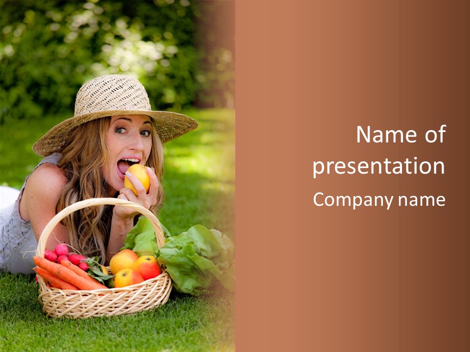 Healthy Nature Woman PowerPoint Template