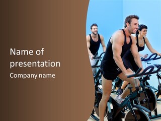 Woman Muscular Machine PowerPoint Template