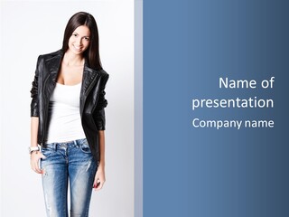 Blue White Jeans PowerPoint Template