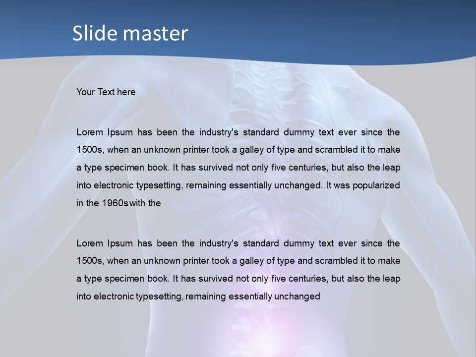 Sports Injury Low Back Pain Skeleton PowerPoint Template