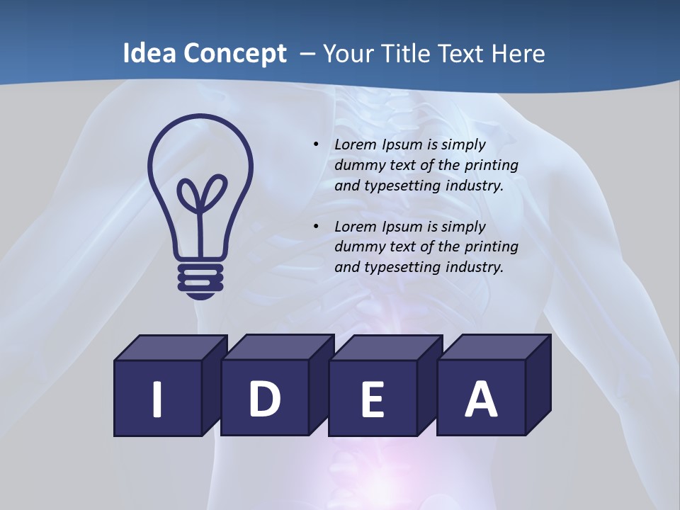 Sports Injury Low Back Pain Skeleton PowerPoint Template