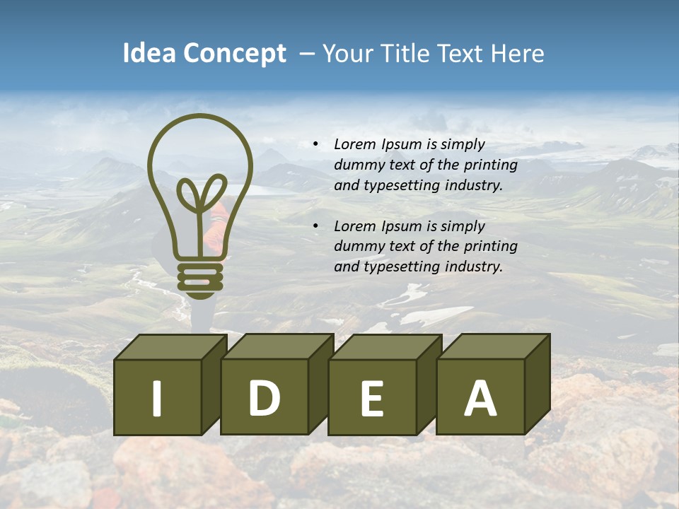 Long Heavy Green PowerPoint Template