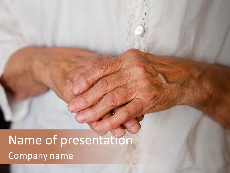 Female Cut Oldage PowerPoint Template