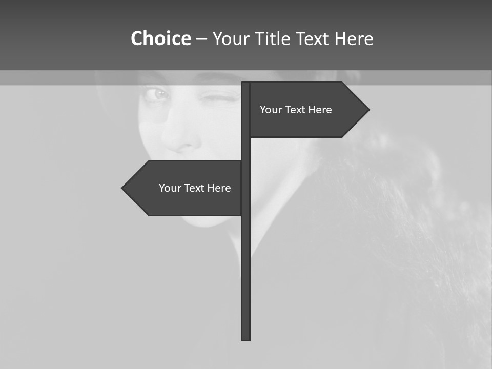 Beret Female Closeup PowerPoint Template