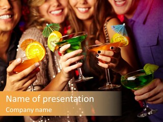 Four Woman Together PowerPoint Template