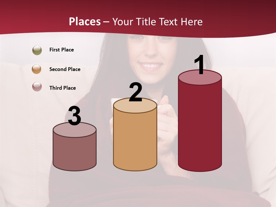 A Woman Sitting On A Couch Holding A Cup Of Coffee PowerPoint Template