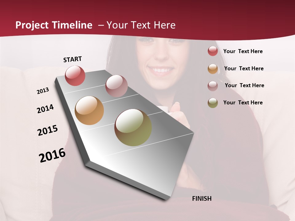 A Woman Sitting On A Couch Holding A Cup Of Coffee PowerPoint Template