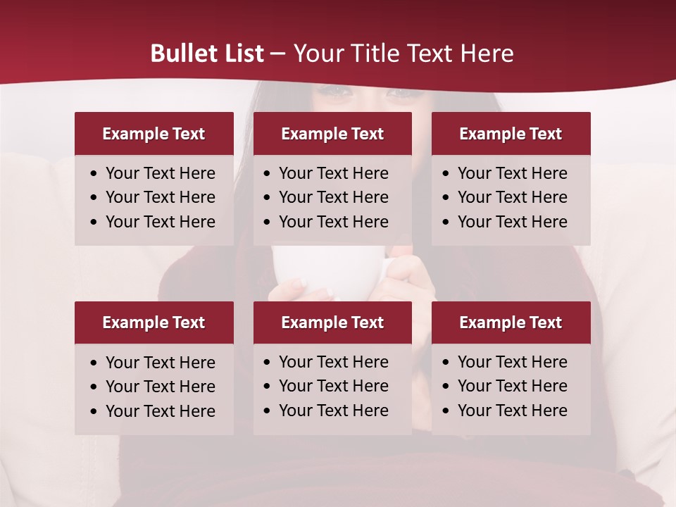 A Woman Sitting On A Couch Holding A Cup Of Coffee PowerPoint Template