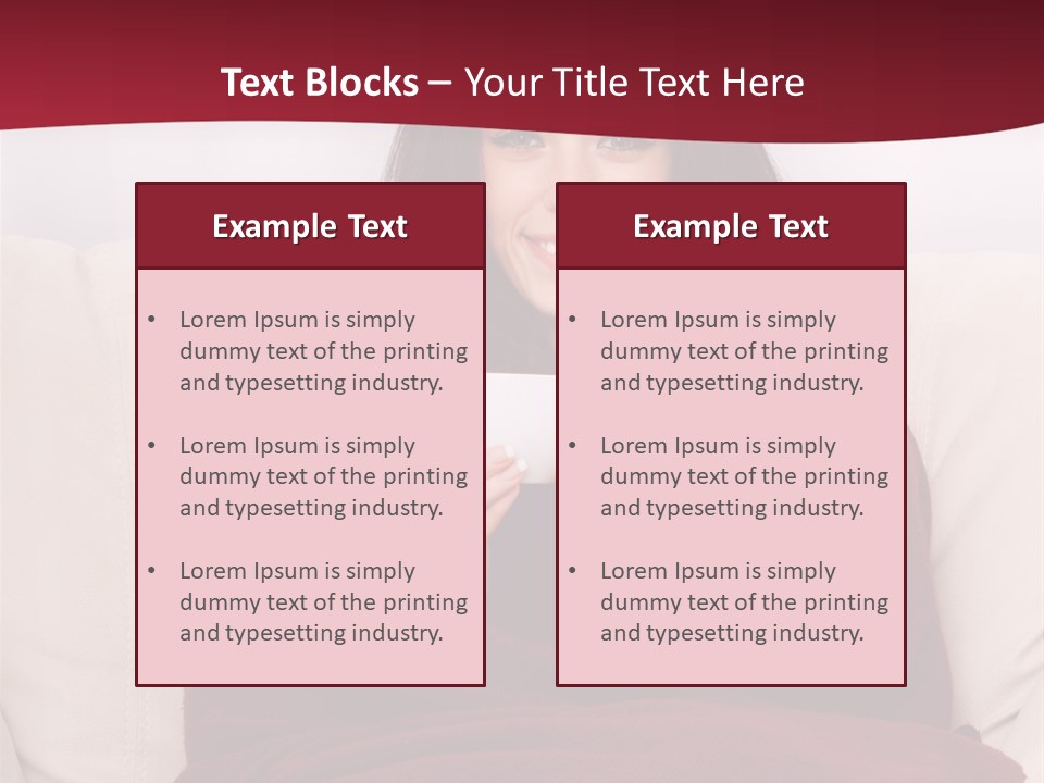 A Woman Sitting On A Couch Holding A Cup Of Coffee PowerPoint Template