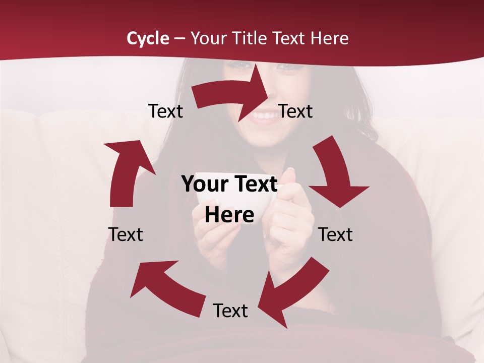 A Woman Sitting On A Couch Holding A Cup Of Coffee PowerPoint Template