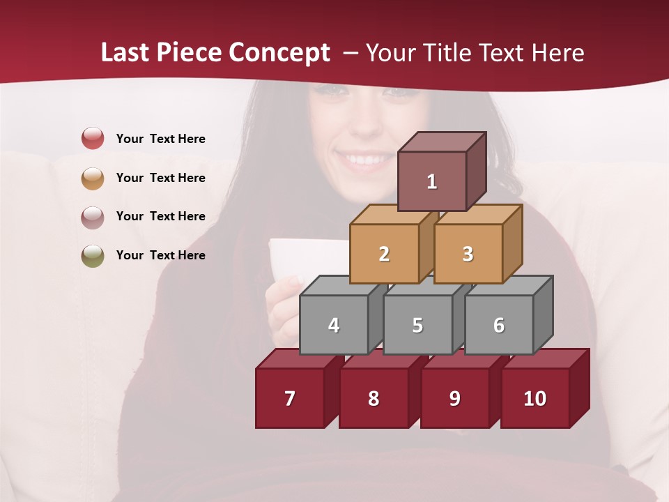 A Woman Sitting On A Couch Holding A Cup Of Coffee PowerPoint Template