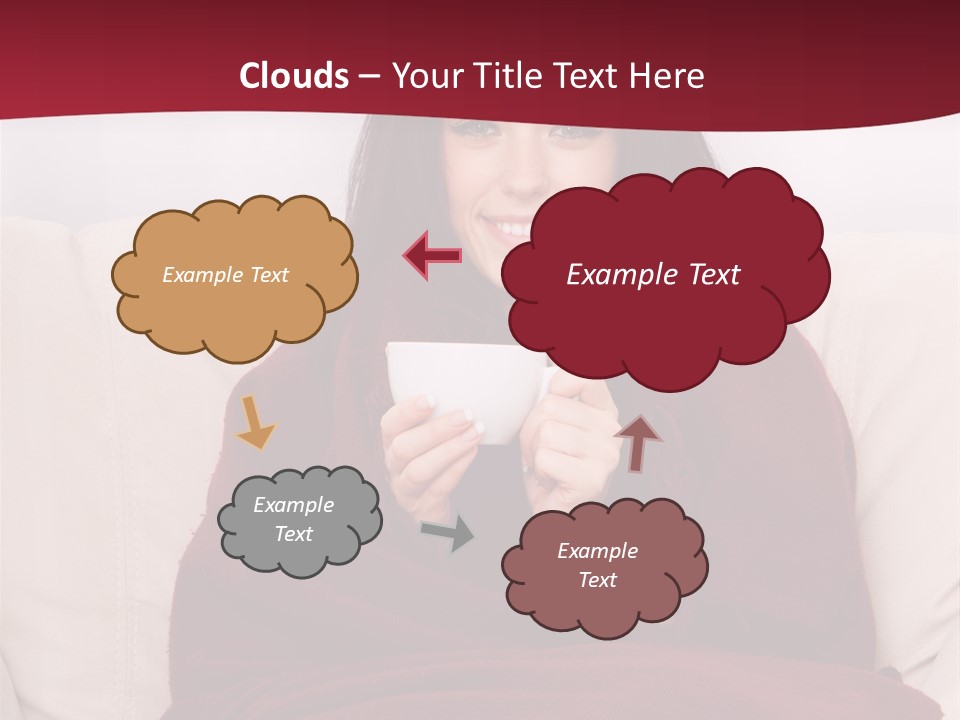 A Woman Sitting On A Couch Holding A Cup Of Coffee PowerPoint Template