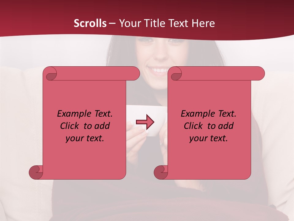 A Woman Sitting On A Couch Holding A Cup Of Coffee PowerPoint Template