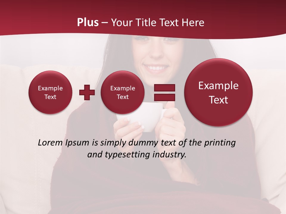 A Woman Sitting On A Couch Holding A Cup Of Coffee PowerPoint Template