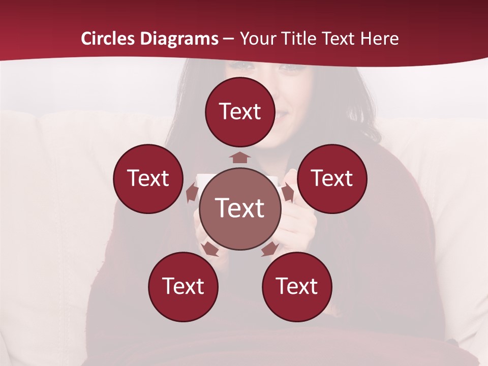 A Woman Sitting On A Couch Holding A Cup Of Coffee PowerPoint Template