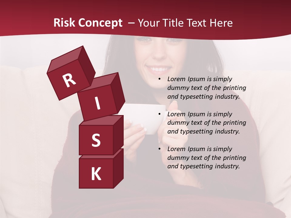 A Woman Sitting On A Couch Holding A Cup Of Coffee PowerPoint Template