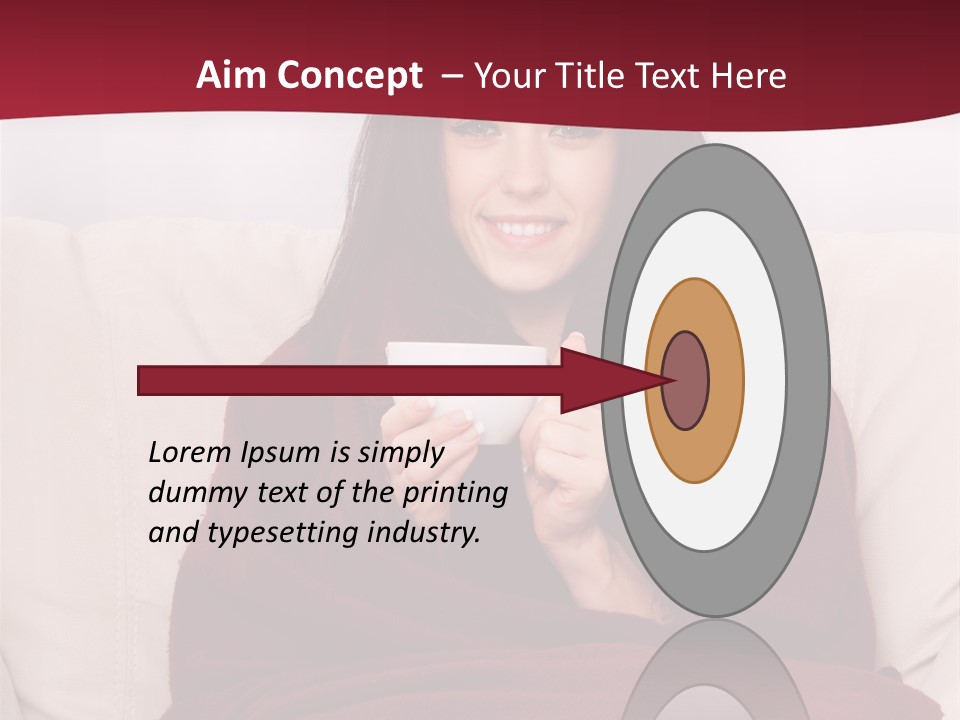 A Woman Sitting On A Couch Holding A Cup Of Coffee PowerPoint Template