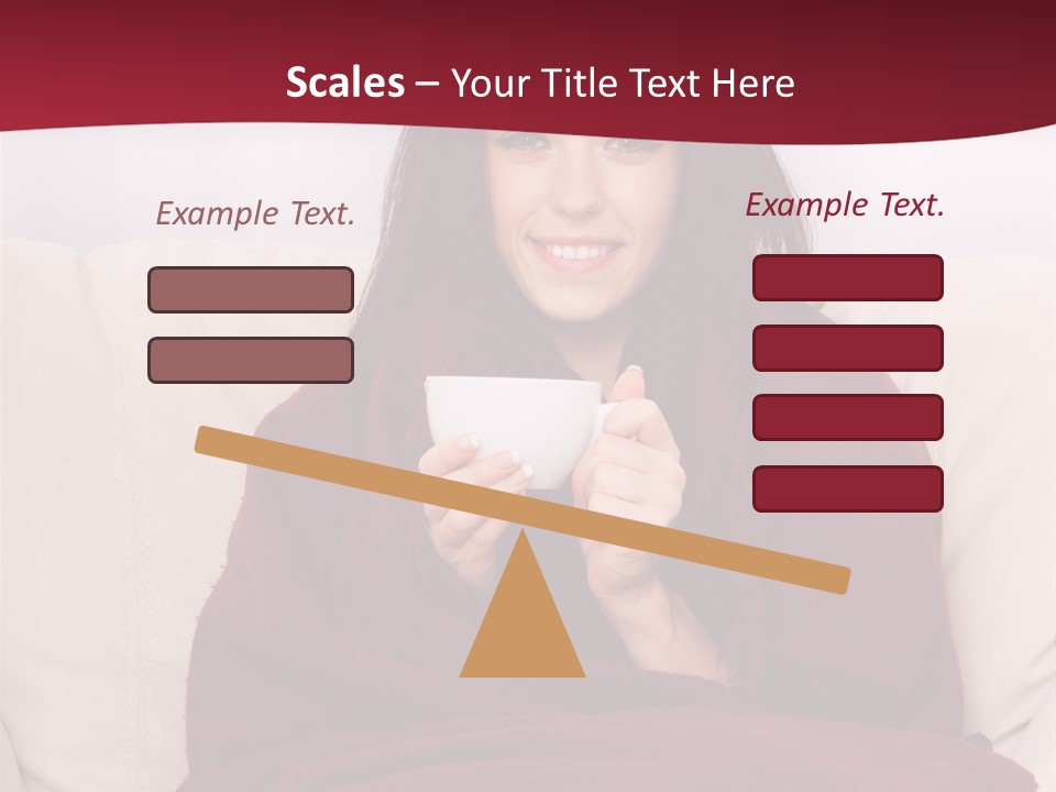 A Woman Sitting On A Couch Holding A Cup Of Coffee PowerPoint Template