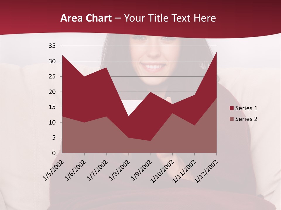 A Woman Sitting On A Couch Holding A Cup Of Coffee PowerPoint Template