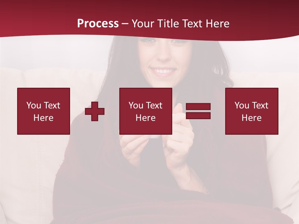 A Woman Sitting On A Couch Holding A Cup Of Coffee PowerPoint Template