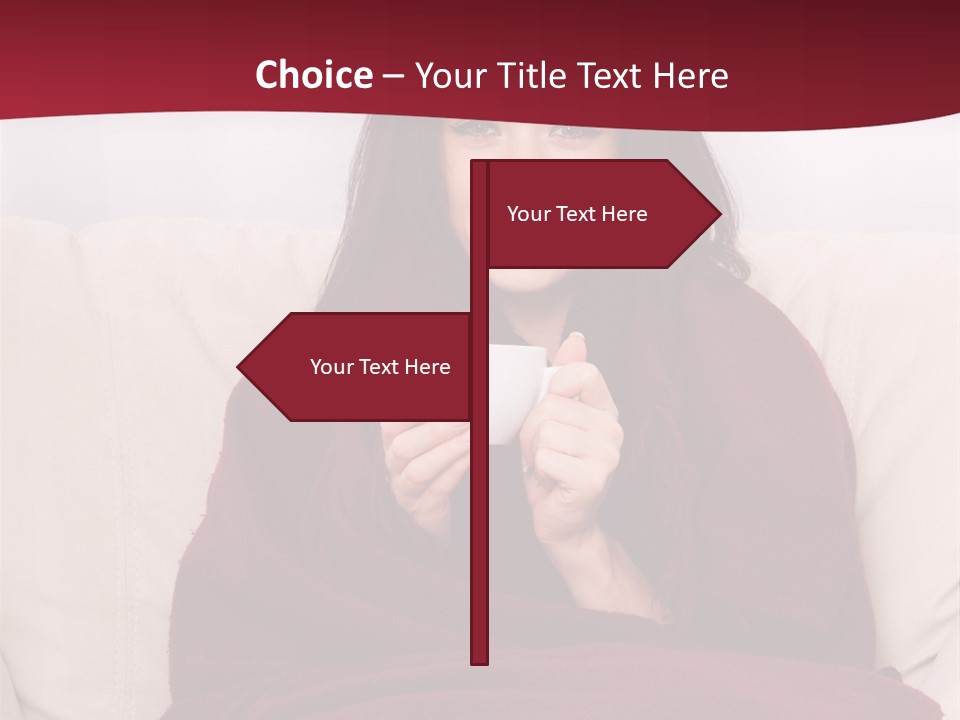 A Woman Sitting On A Couch Holding A Cup Of Coffee PowerPoint Template