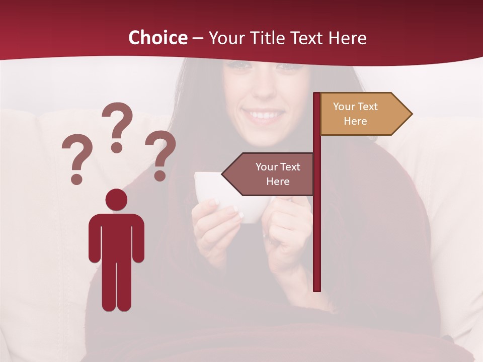 A Woman Sitting On A Couch Holding A Cup Of Coffee PowerPoint Template