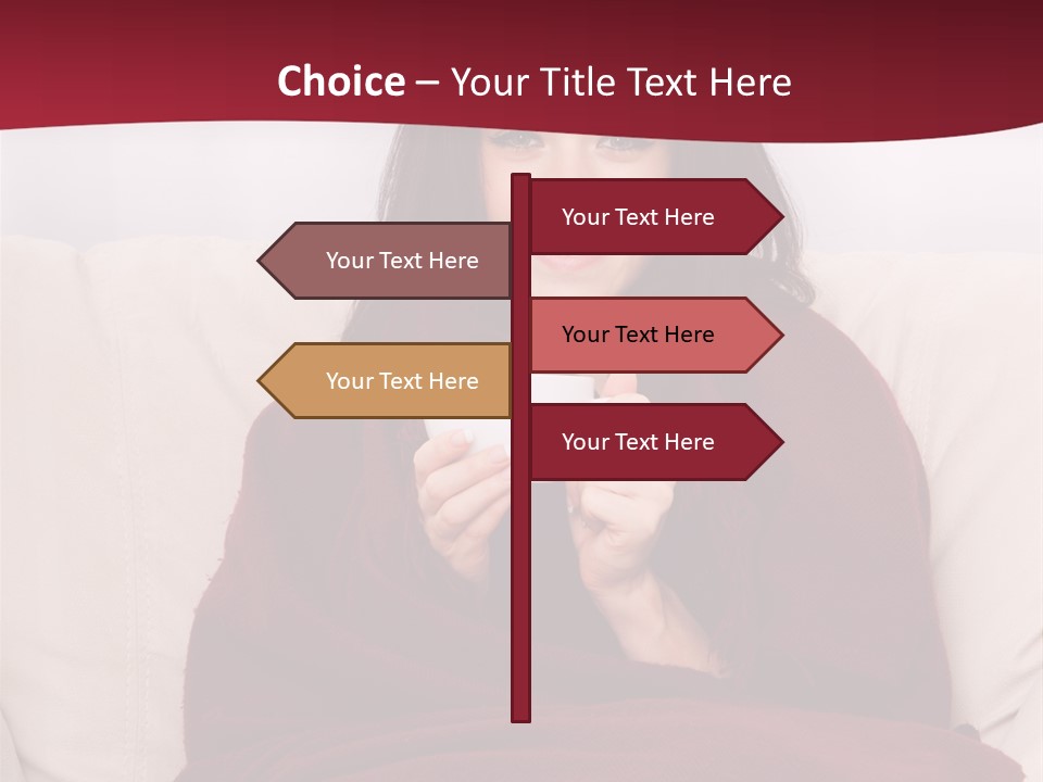 A Woman Sitting On A Couch Holding A Cup Of Coffee PowerPoint Template