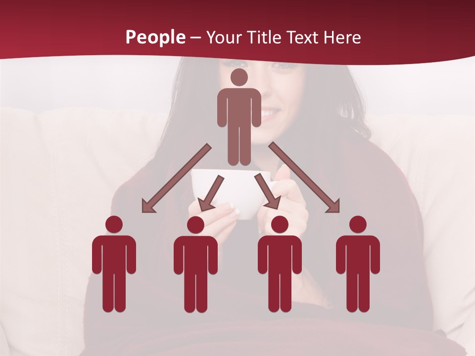 A Woman Sitting On A Couch Holding A Cup Of Coffee PowerPoint Template