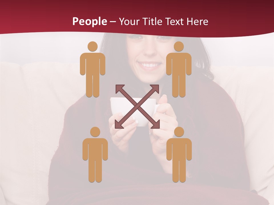 A Woman Sitting On A Couch Holding A Cup Of Coffee PowerPoint Template